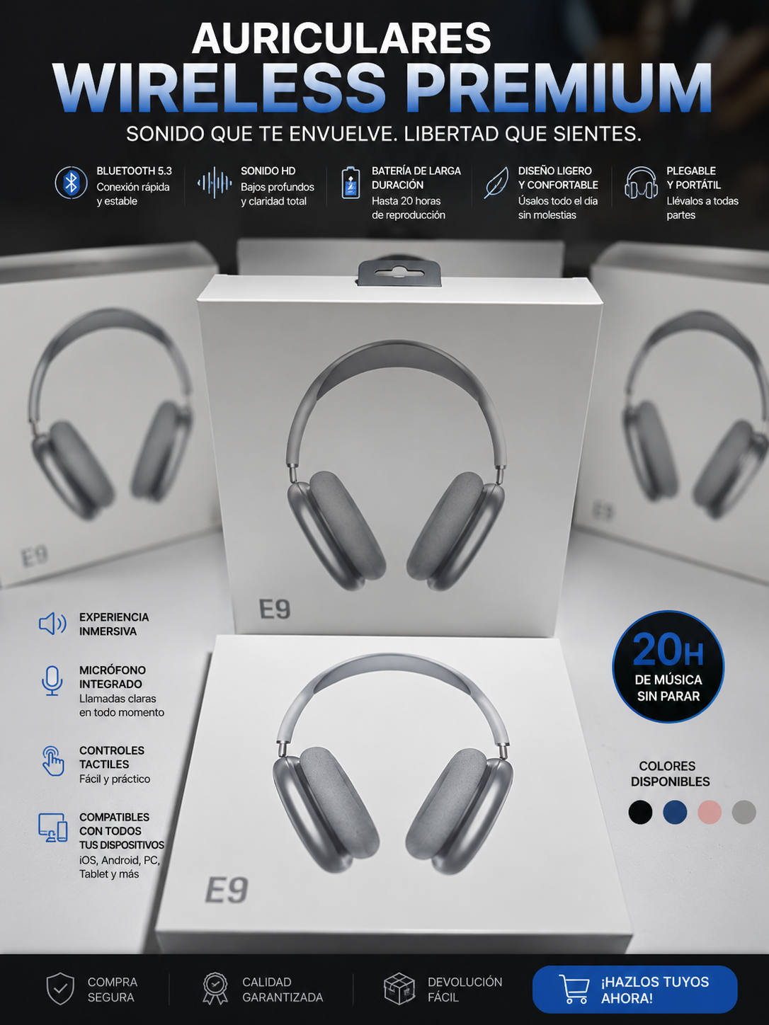 AirSound Pro Max — Auriculares Bluetooth con ANC