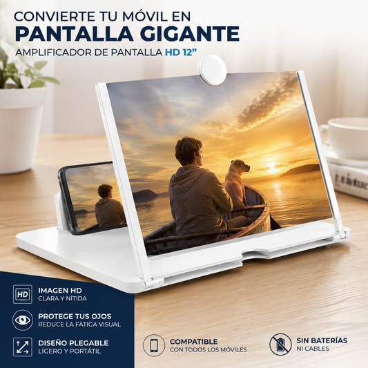 CinemaZoom HD 12 — Amplificador de Pantalla 12" para Móvil