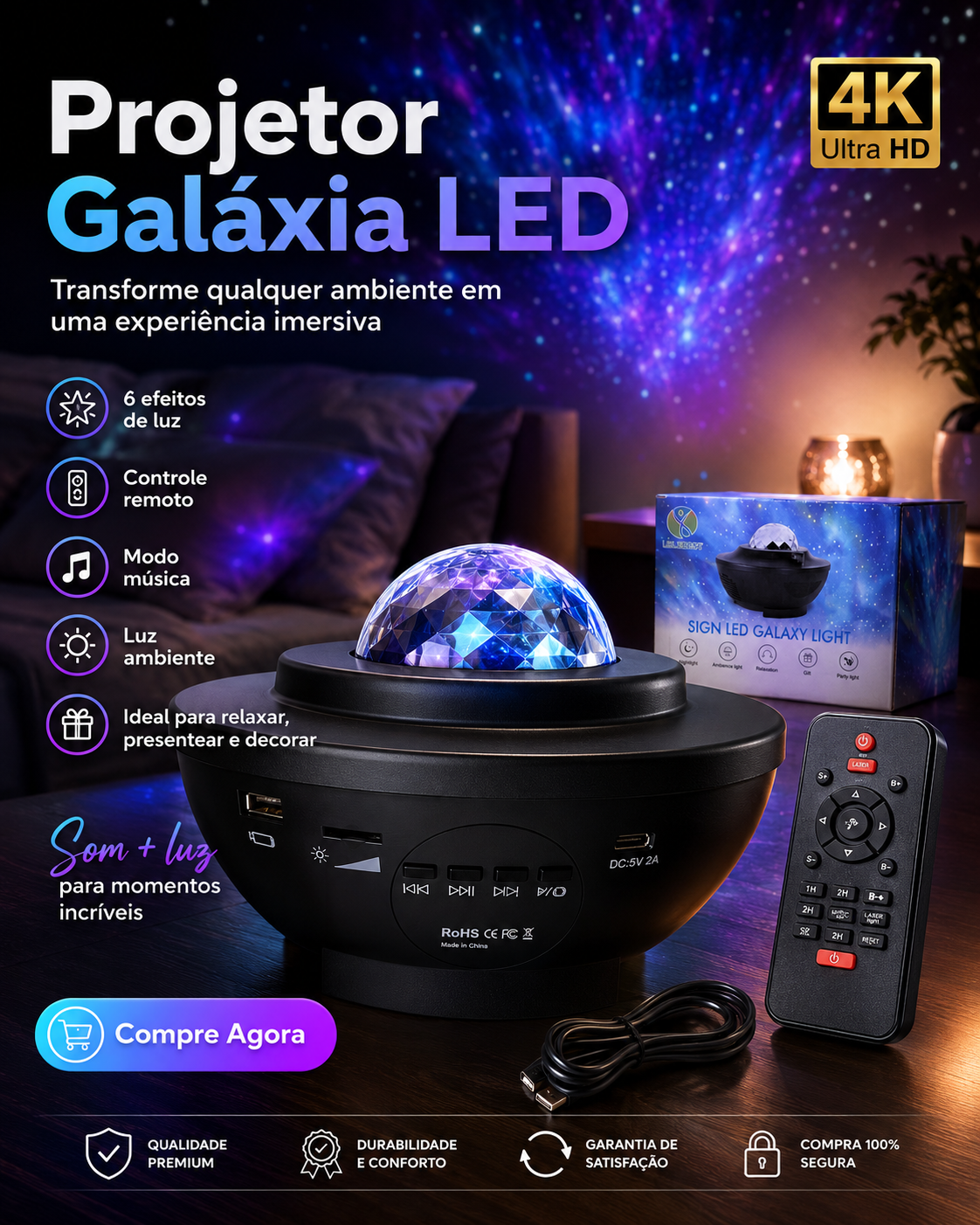 GalaxyDream Pro 4K — Proyector LED Galaxia