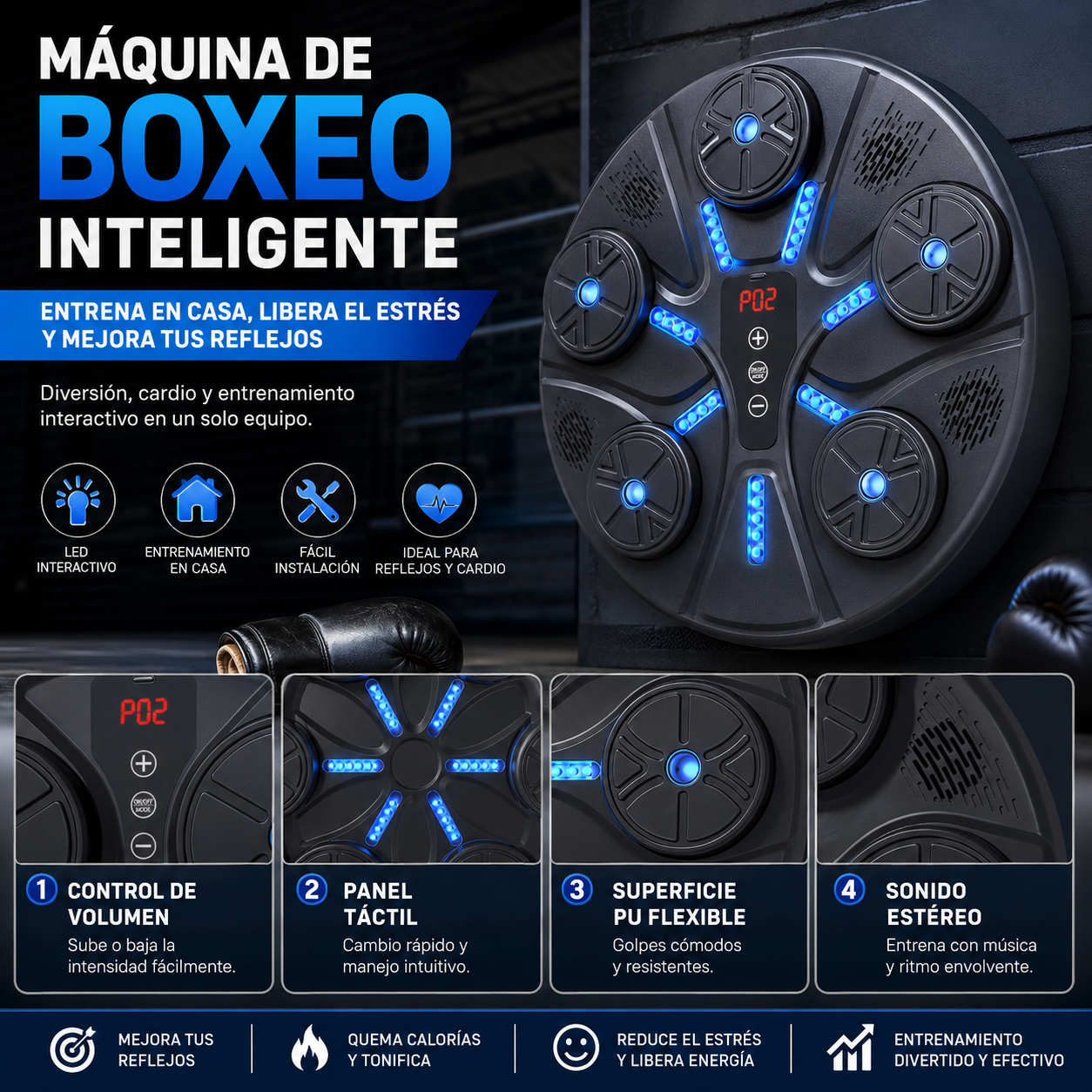 Boxing Pro YK-001 — Máquina de Boxeo Inteligente + Guantes