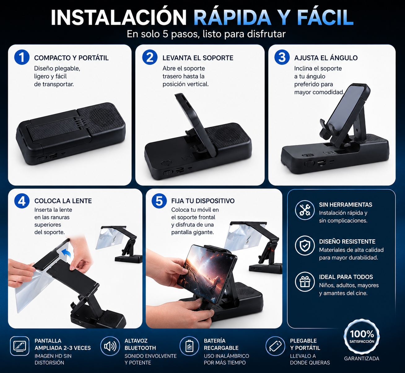 SoundMax 9D — Amplificador de Pantalla con Altavoz Bluetooth