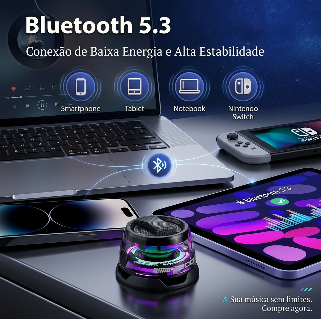 MagniBoom P200 — Altavoz Bluetooth Magnético con RGB